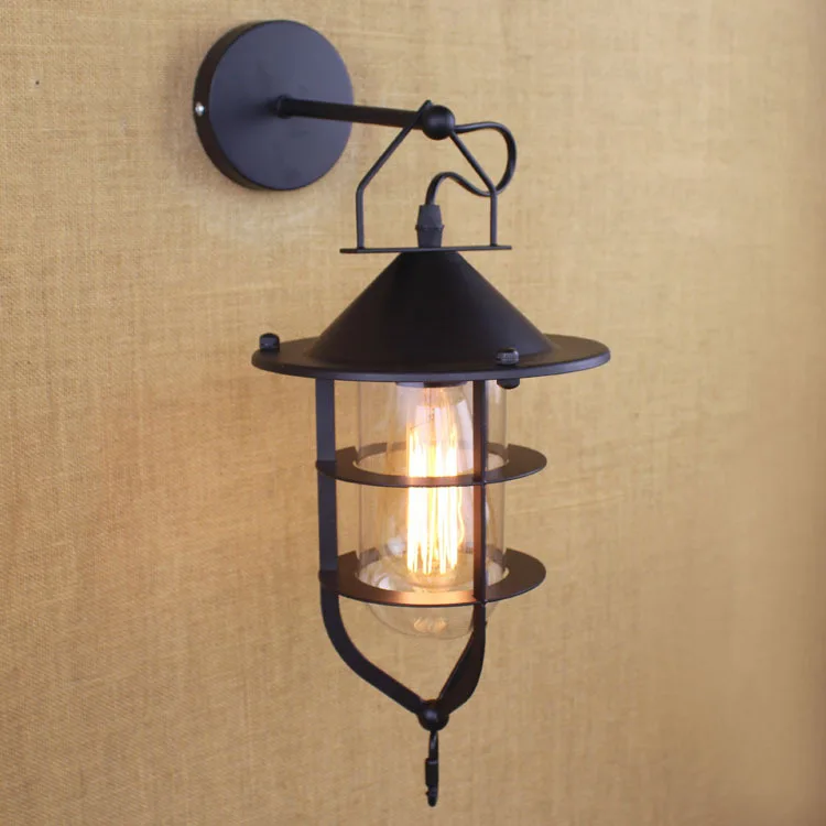 

American Vintage Iron LOFT Wall Lamp E27 Black Wall Lights For Hallway Sconce lamp Retro Indoor Wall Lamp