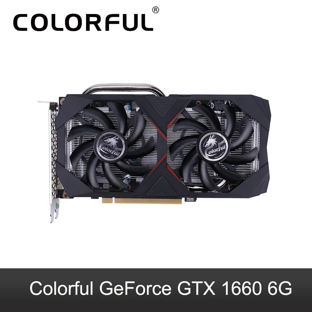 Красочные GeForce GTX 1660 6G графическая карта Nvidia GPU 1785 МГц GDDR5 GTX1660 видеокарта TU116 PCI-E3.0 HDMI порты для игровых ПК