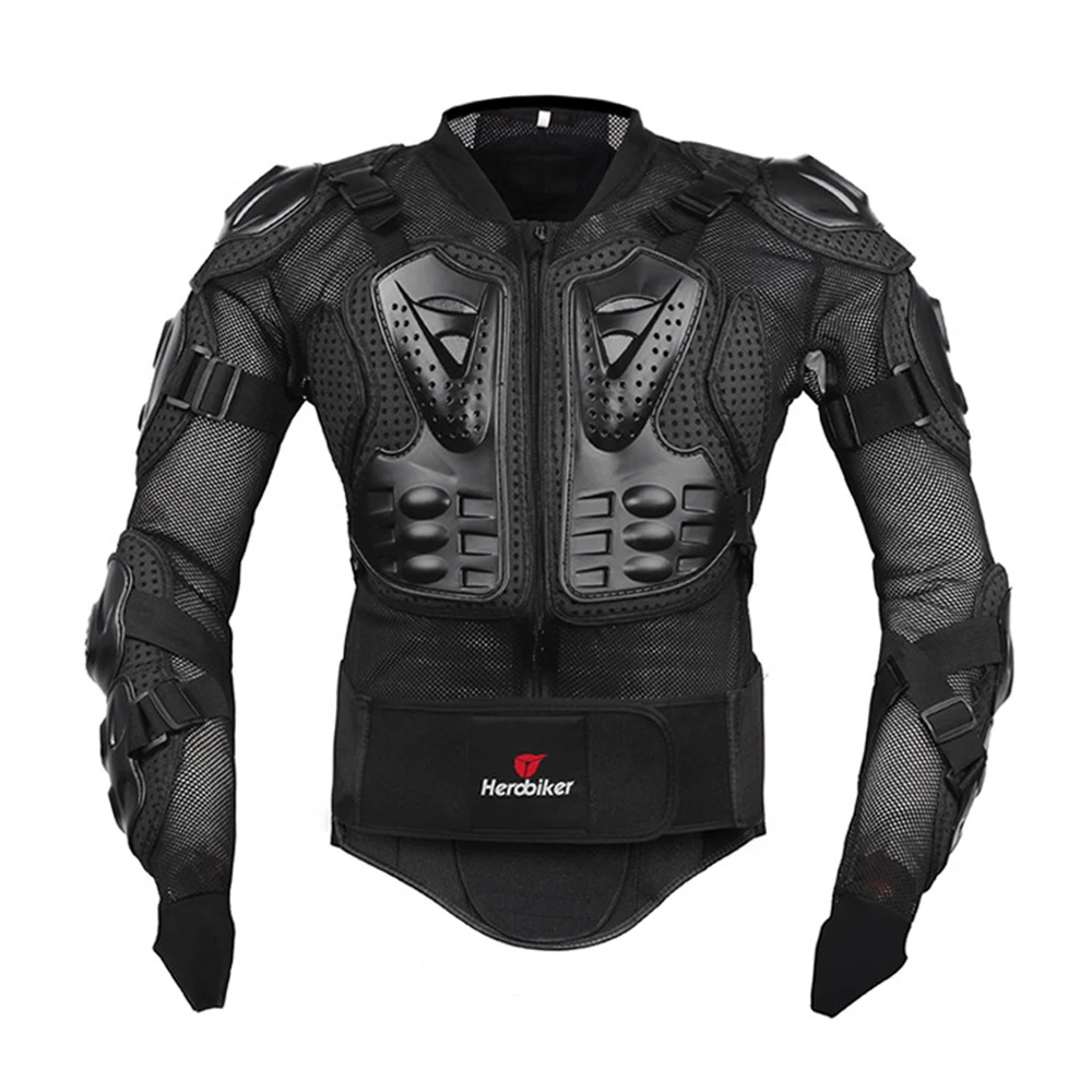 Herobiker мотоциклетная Броня гоночная Защитная Экипировка мотоциклетная куртка Защита тела Защита мотоциклетная куртка одежда для мотокросса - Цвет: Черный