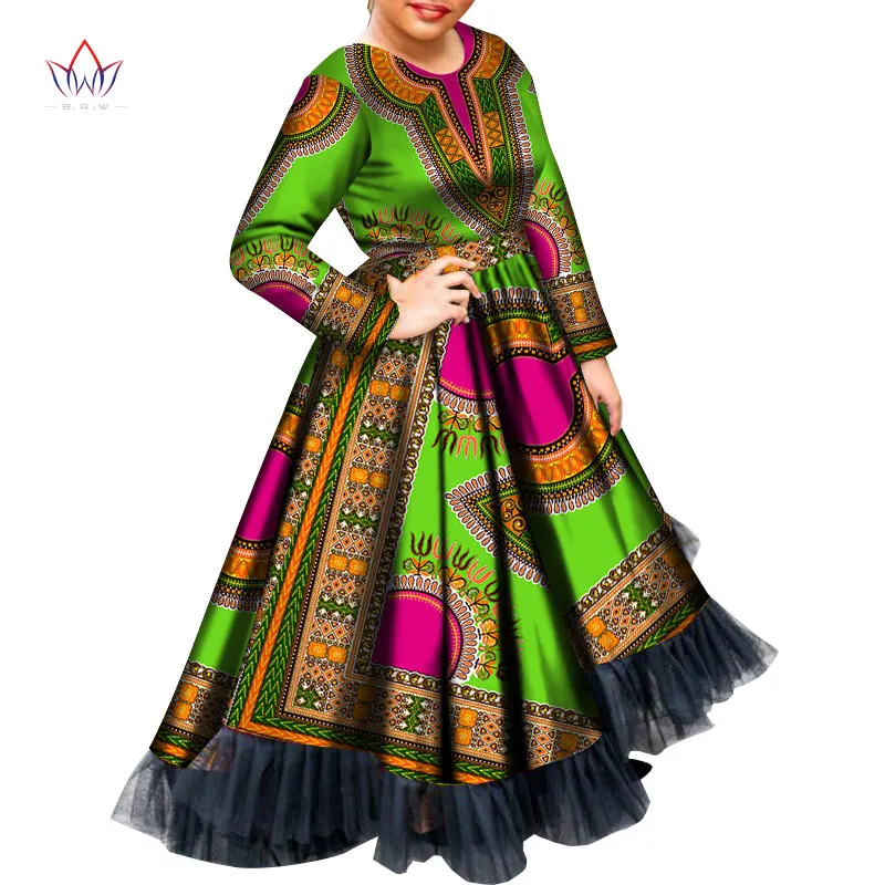 New Dashiki African Print Dresses Bazin elegant long Party Dress Vestidos Plus Size African Dresses for Women WY4932