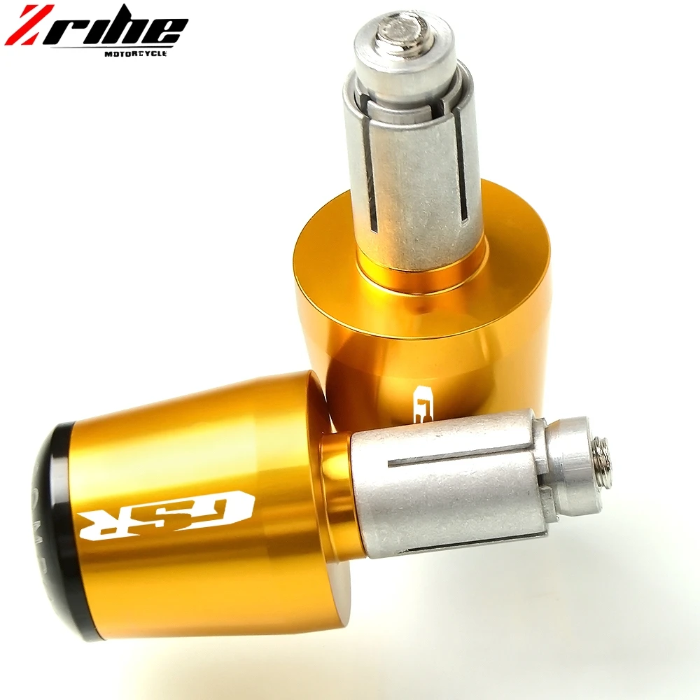 Gold Аксессуары для мотоциклов CNC 22 мм ручки для руля рукоятка Крышка заглушки для SUZUKI GSR 600 400 750 GSR750 GSR600 GSR400 - Цвет: Gold