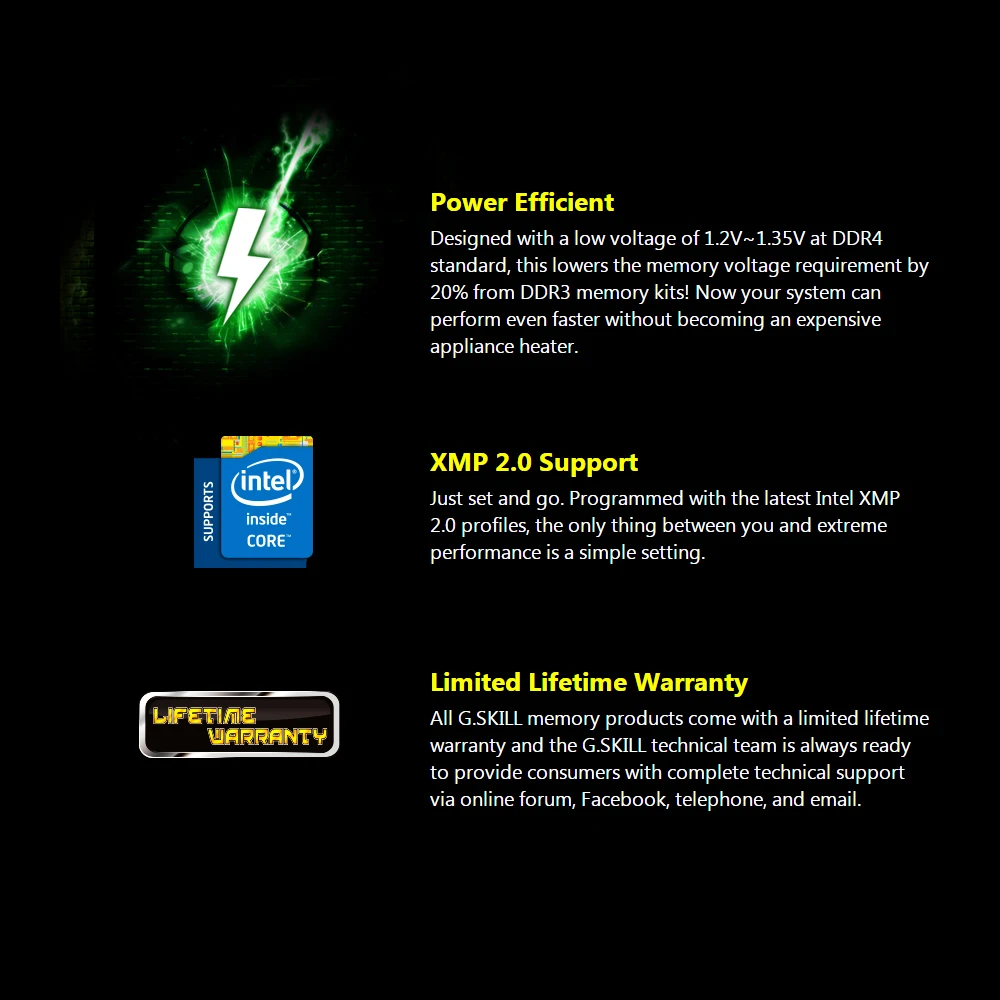 G. SKILL Ripjaws 4 Series 8GB 2400MHz настольная DDR4 Ram черная рама для ПК компьютера память intel 15