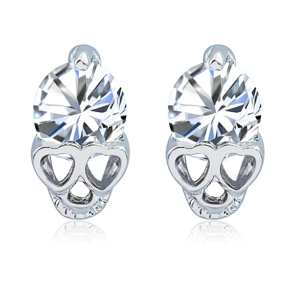 Новые Модные Винтажные серьги-гвоздики посеребренные с черепом из кубического