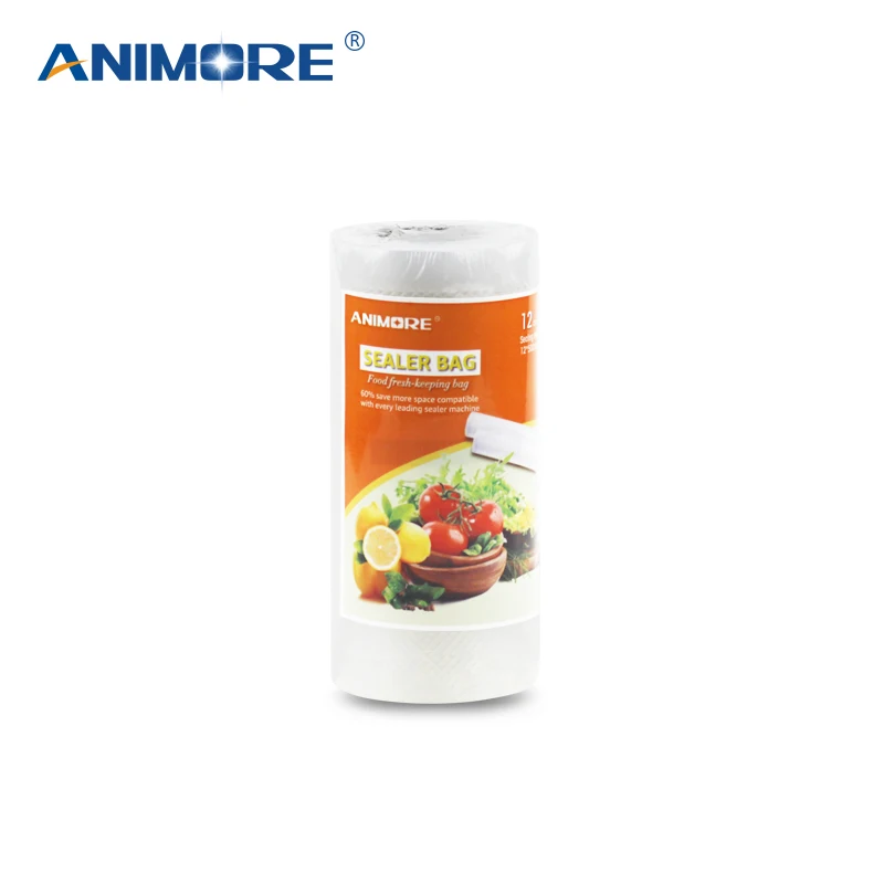 ANIMORE Бытовая Вакуумная Пищевая сумка 12 см x 500 см 1 рулон для кухонных вакуумных пластиковых пакетов для хранения продуктов, свежая пищевая пленка для длительного хранения
