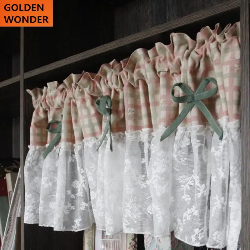 Новое поступление Кофе Шторы половина Кружево хлопок Высокое качество Толстые в