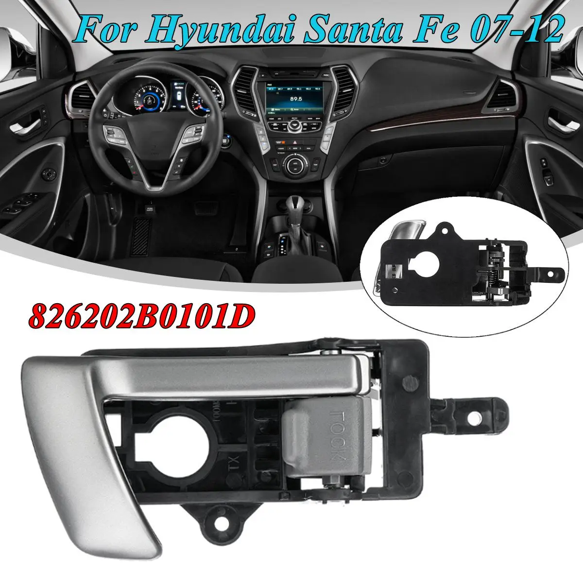 Right Side Для hyundai Santa Fe 2007 2008 2009 2010 2011 2012 826202B0101D 1 шт. Левая Правая сторона внутренняя дверная ручка Замена - Цвет: Right Side