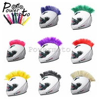 colorful motorcycle helmet mohawk punk style hair feather decoration motocross racing outdoor atv street off road ski snowboard