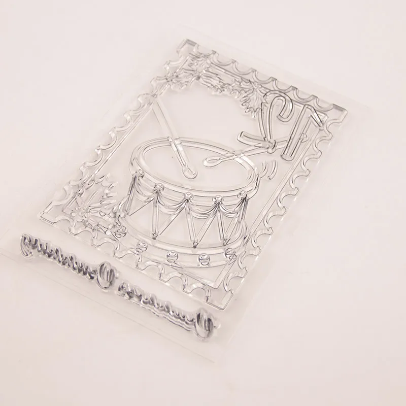 Новый барабанный барабан прозрачный силиконовый штамп для печати сделай сам