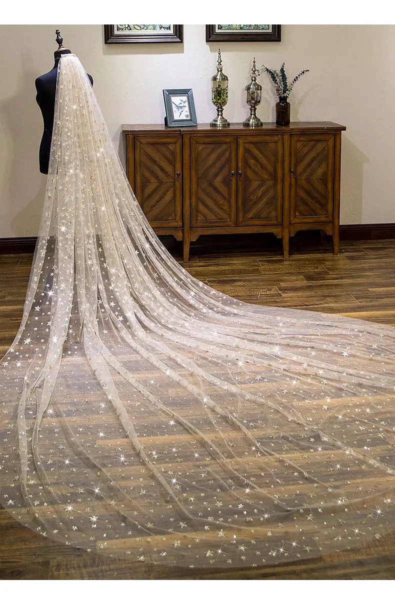 Блесток 3,5 метра, длинная вуаль Соборная вуаль с расческой accessoire mariage WAS10150