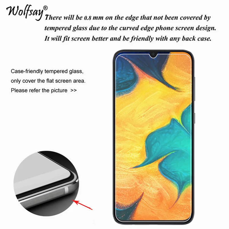 2 шт Стекло для Samsung Galaxy A30 протектор экрана закаленное стекло стеклянная пленка