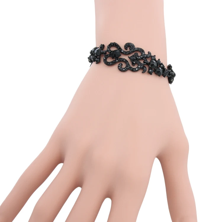 OCESRIO стразы черные Ювелирные наборы Кристальные длинные серьги для женщин