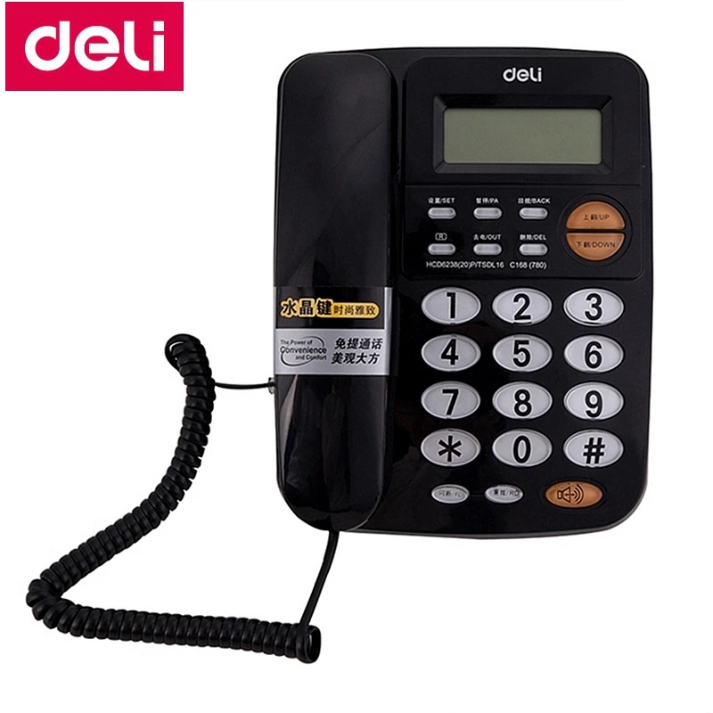 Deli 780 набор телефонных номеров с проводами идентификационным дисплеем и памятью