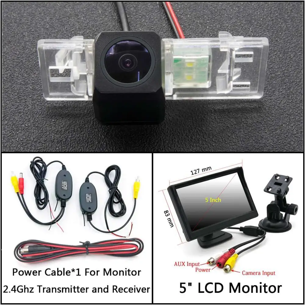 C Wireless 5inch LCD Full HD резервная камера заднего вида для peugeot 407 406 coupe 106 1007 3D хэтчбек 307 308 2D Coupe автомобильный парковочный ЖК-зеркальный монитор - Название цвета: C Wireless 5inch LCD