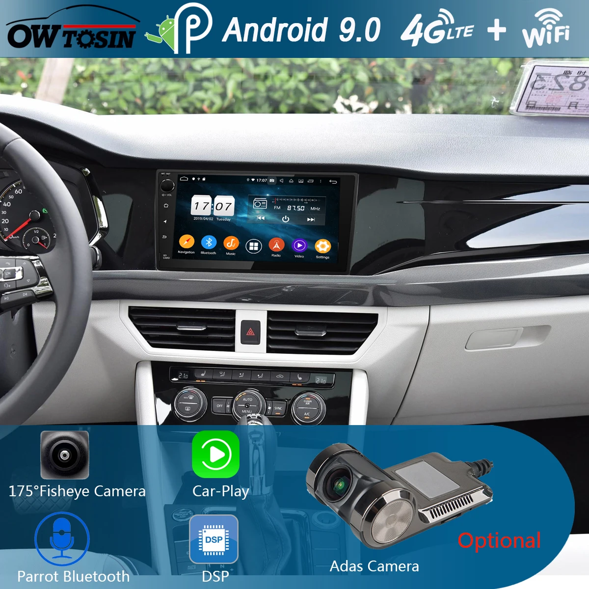 Автомагнитола 9 &quotIPS Android 0 8 ядер 64 Гб ПЗУ GPS для Volkswagen VW Tiguan Passat CC Golf Polo Jetta 2017 2018 2019