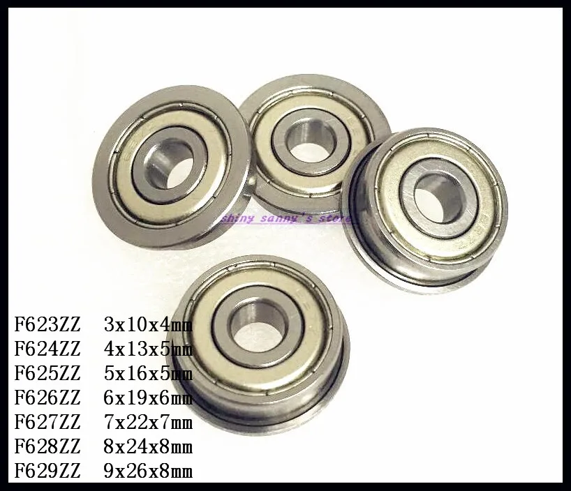 3 8 шт./лот F623ZZ F624ZZ F625ZZ F626ZZ F627ZZ F628ZZ F629ZZ фланцевый подшипник с глубоким желобом