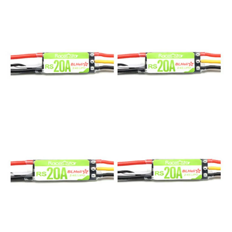 4 шт. 4x Racerstar RS20A 20A BLHELI_S OPTO 2-4S ESC поддержка Oneshot42 Multishot для FPV Racing RC дроны Квадрокоптер Рамка комплект