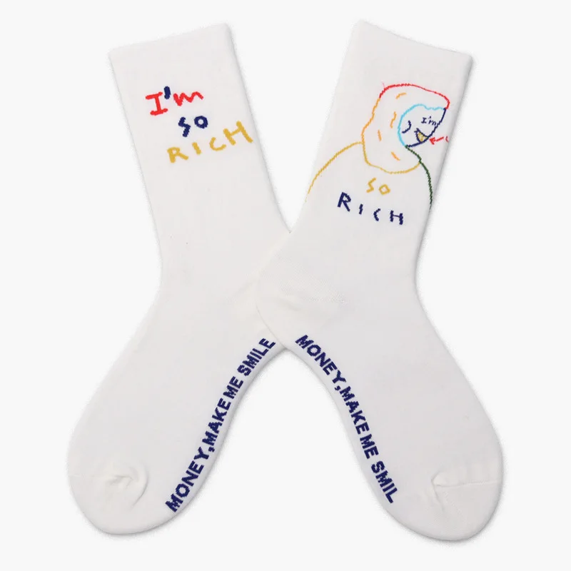 

[WPLOIKJD]Harajuku Cute Creative Cartoon Japan Animal Funny Socks Women Print Art Crew Unisex Socks Oil Painting Meias Femme