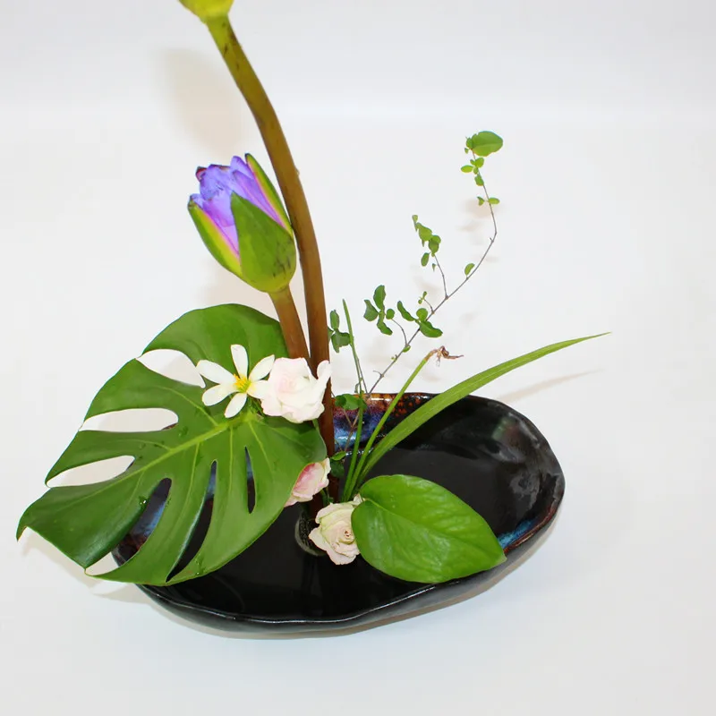 Грубая керамика Ikebana цветочный горшок Настольная Ваза японская Цветочная