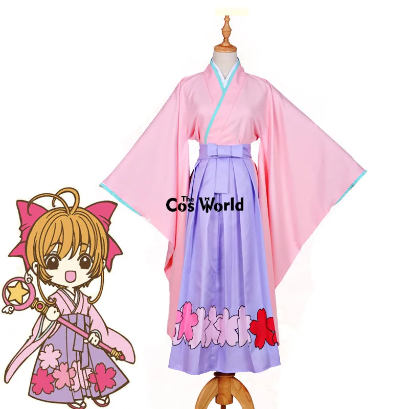 Кимоно Cardcaptor Сакура КИНОМОТО японское кимоно юката платье горничной униформа