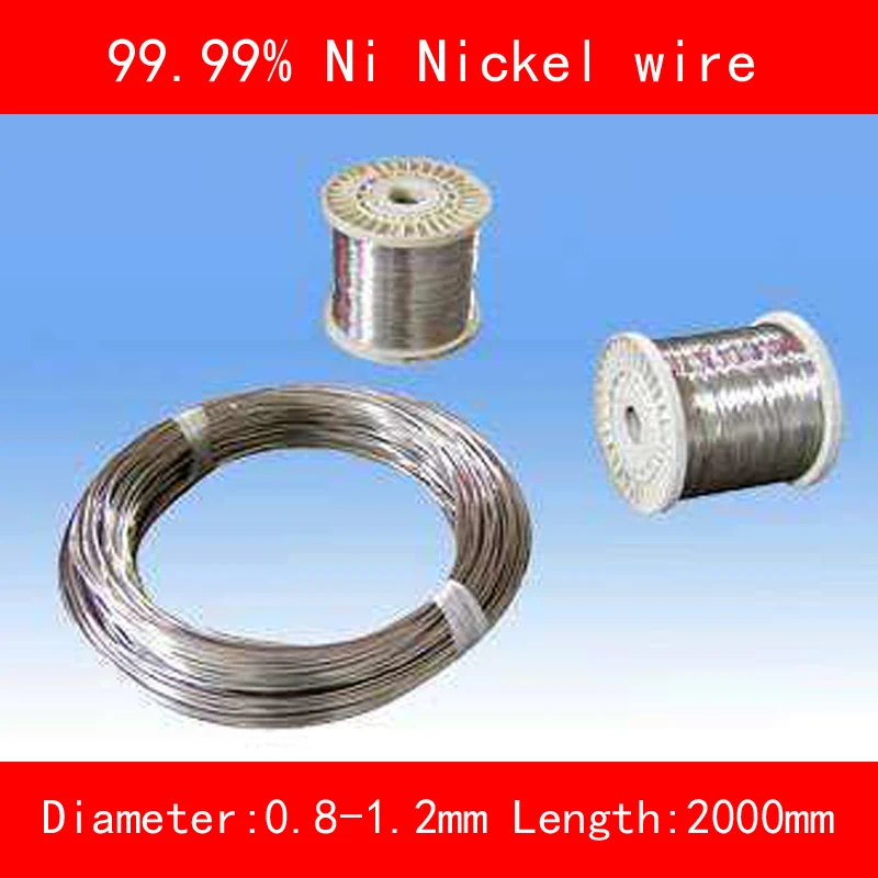 

diameter 0.8mm 1mm 1.2mm length 2000mm 99.99% Ni Nickel wire
