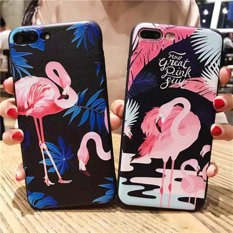 NFH Модный 3D Цветочный Фламинго чехол для телефона iPhone 5S 8 X милый мультяшный