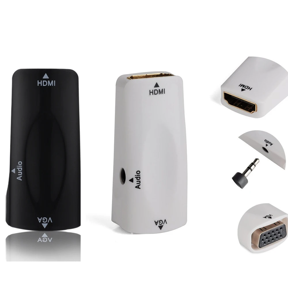 Микро hdmi женский на VGA видеоадаптера конвертер HDTV 1080 P тв 3.5 аудио для телевидения
