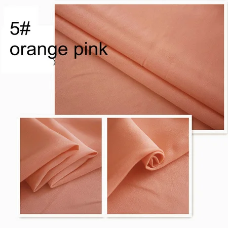 23 Momme шелк крепдешин ткань для шелкового платья H1CDC6 - Цвет: 5 orange pink