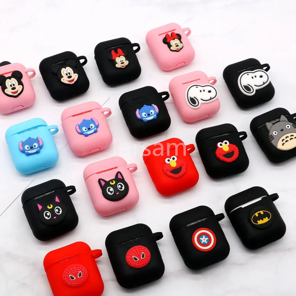 Мультяшный беспроводной Чехол для наушников для Apple AirPods, силиконовый чехол для зарядки наушников s для Airpods 2, защитный чехол