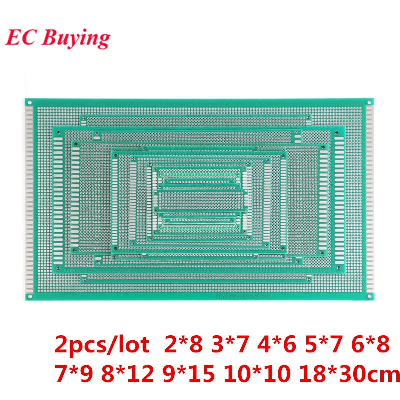 2 шт./лот двухсторонний прототип универсальный печатная плата DIY для Arduino 2X8 3X7 4X6 5X7