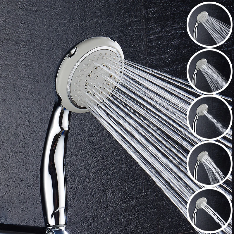 High Pressure Hand Hold Shower Head Water-Saving Chrome ABS led Shower Heads Bathroom Accessories 8 style for choices images - 6