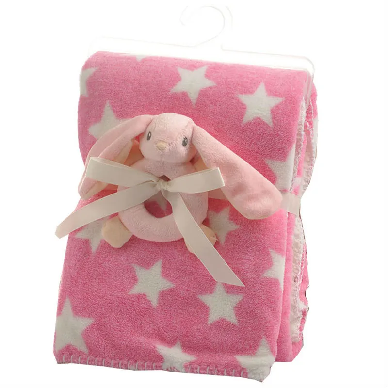 Детское одеяло Термальность коралловый флис Звезда игрушка Одеяло младенческой