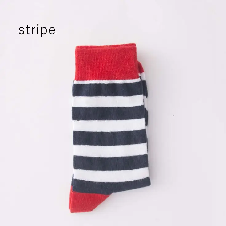 stripe 1 пара, женские носки, мультяшная собака, осьминог, цветок, растение, Kawaii, забавные, счастливые, повседневные женские хлопковые чулки, уличная одежда, скейт, Harajuku - Цвет: stripe