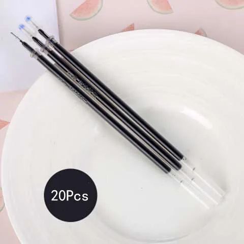 20 шт./компл. заправляемая ручка подпись стержни для ручек 0,38mm цвета — красный, синий, черный чернила - Цвет графита: 20Pcs black