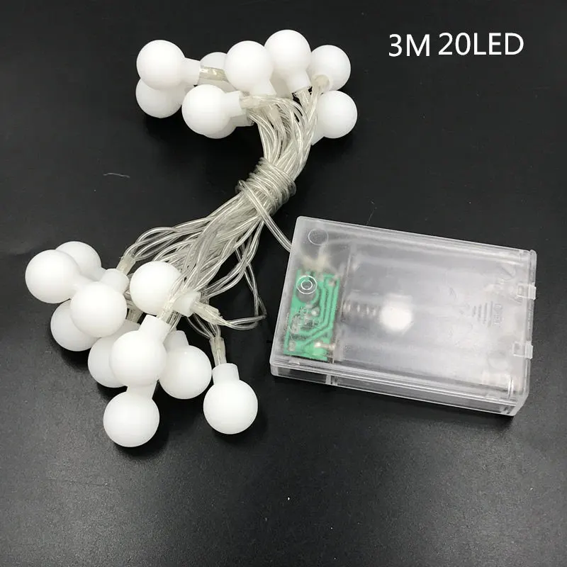 3M 20 Leds Fairy String Garland Christmas Tree Curtain Ball Outdoor Wedding Home Decorative Lights Luces Led Navidad | Лампы и