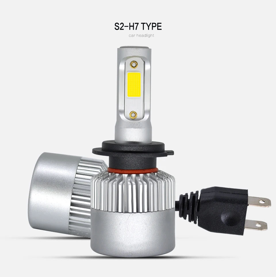 Aslent S2 H4 светодиодный H7 H11 H1 фар автомобиля H8 9005 HB3 9006 HB4 9004 9007 H3 лампа COB автоматическое Противотуманные фары 6000 К 72 Вт 8000lm 12 V