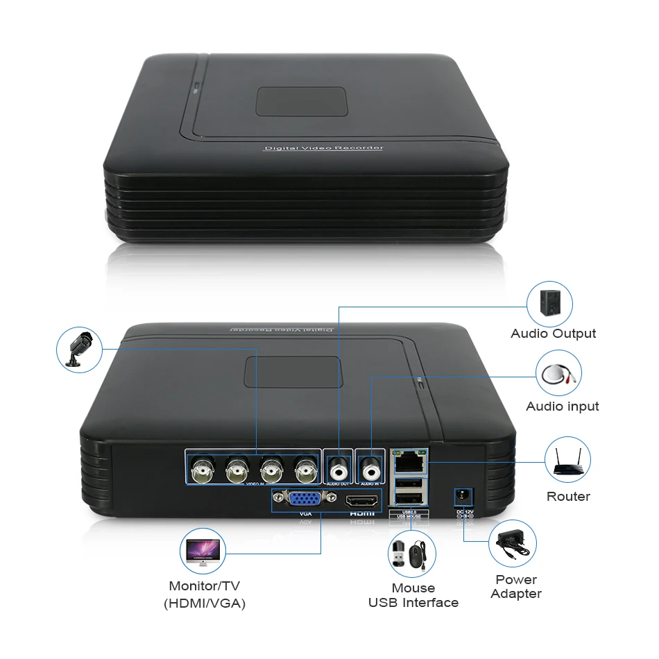 Hiseeu 2CH/4CH AHD 1080 P система видеонаблюдения Комплекты 2.0MP камеры безопасности