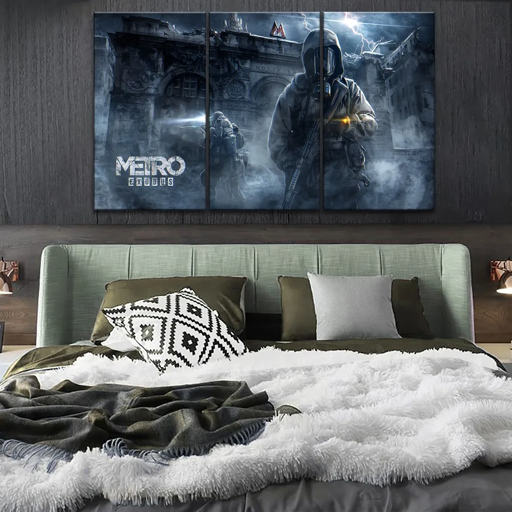 Metro Exodus картины 4 панели стиль картина Топ-рейтинг холст печать модульная игра большой плакат Современный домашний декор настенные работы