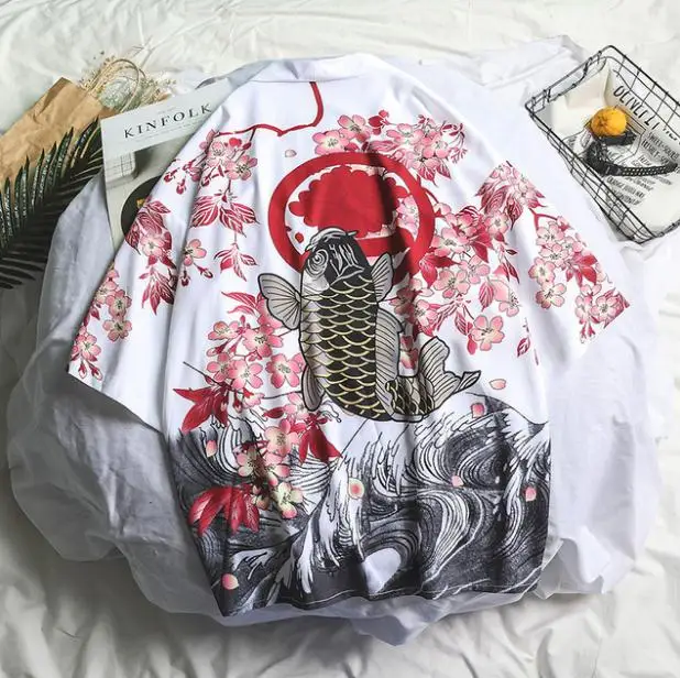 Традиционное японское кимоно yukata для женщин и мужчин, японский короткий халат, свободный кимоно, японский кардиган, кимоно japones haori - Цвет: Color 11