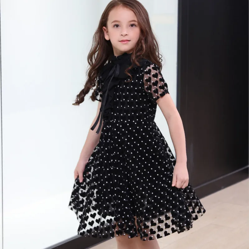 Летнее платье для девочек новинка 2019 детские платья принцессы в горошек с