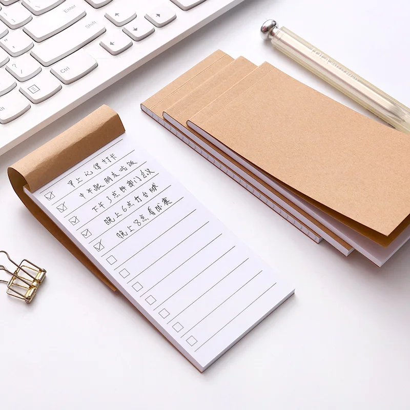 

New Pocket Kraft Paper Memo Pad Notepad Stationery Scrapbooking Memo Notes To Do List Tear Checklist Note Pad