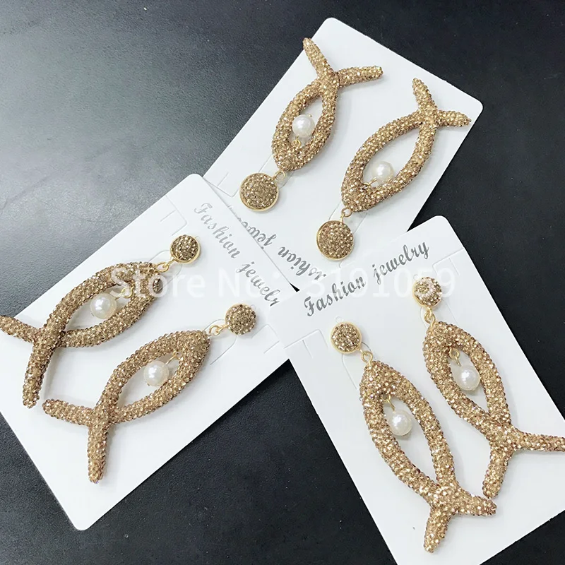 Европейские и американские роскошные новые искусственные серьги с простым