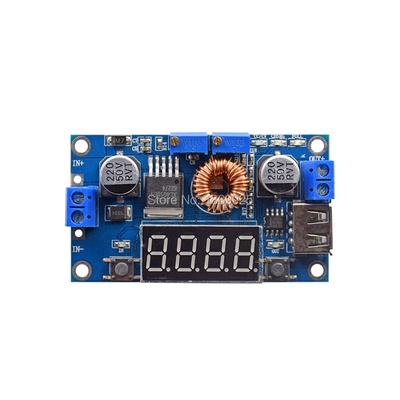 

5PCS Adjustable 5A CC/CV Power Step-down Charge Module LED Driver USB Voltmeter Ammeter Voltage Regulator