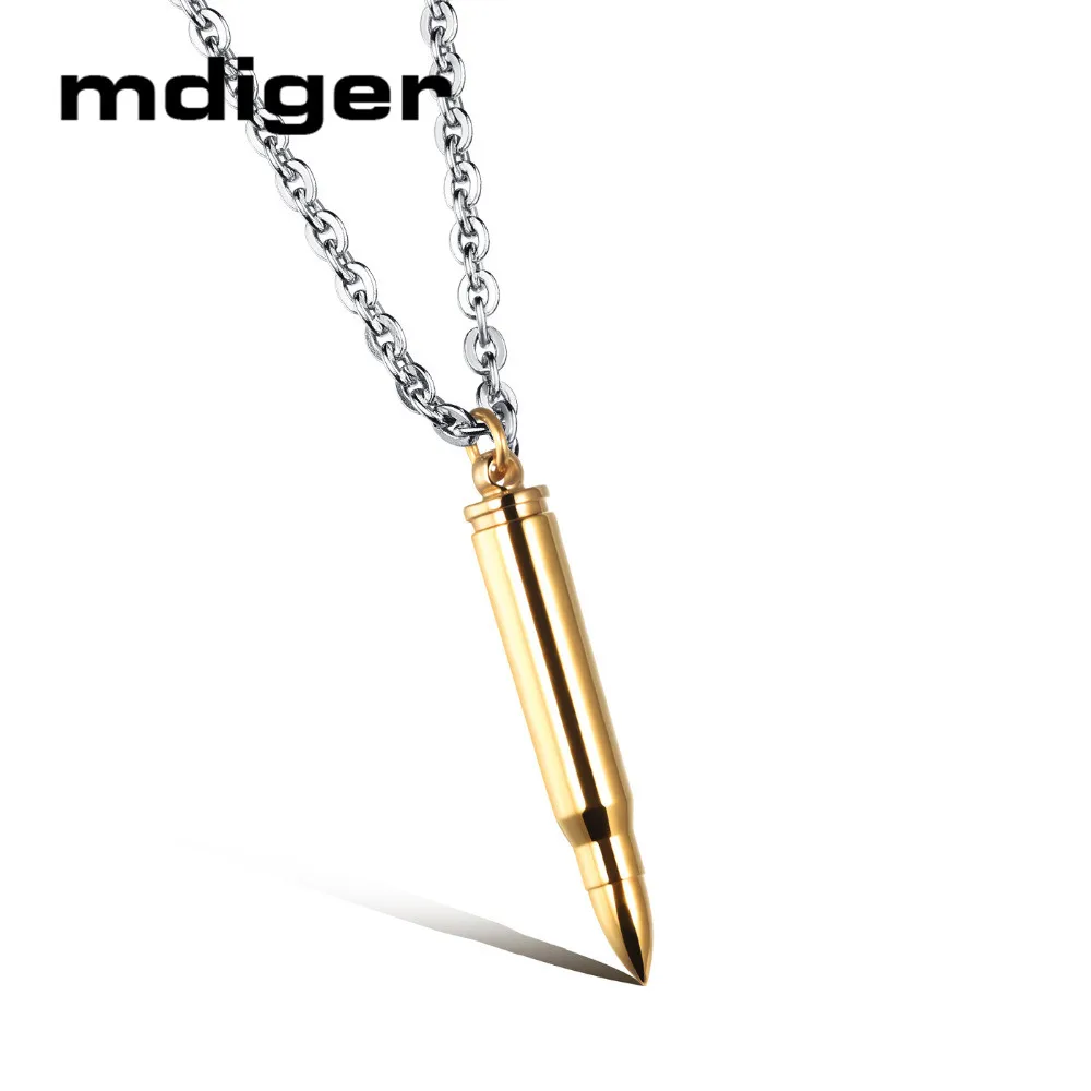 Mdiger брендовая Классическая титановая сталь ожерелье простая форма пули Чокеры