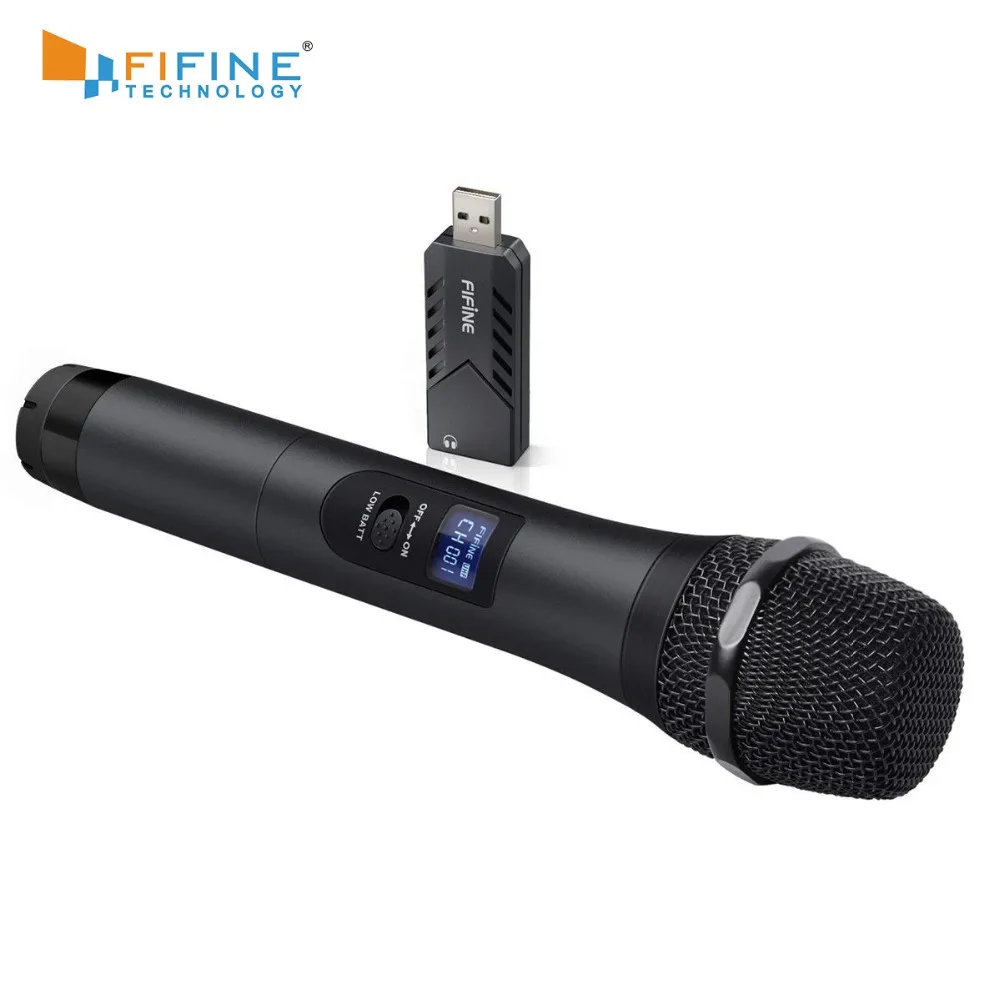 FIFINE Портативный динамический микрофон с USB приемником для ноутбука или ПК