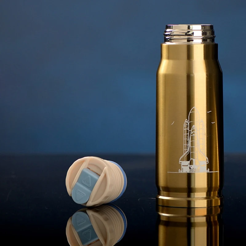 Лидер продаж 350 мл золото из нержавеющей стали Пуля термосы бутылки для мужчин и