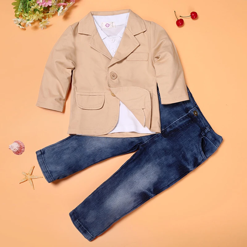 2019 Children Clothing Sets Fashion Character Kids Casual Baby Boys Cute Coat Jacket Shirt Pants 3 Pcs Sport |