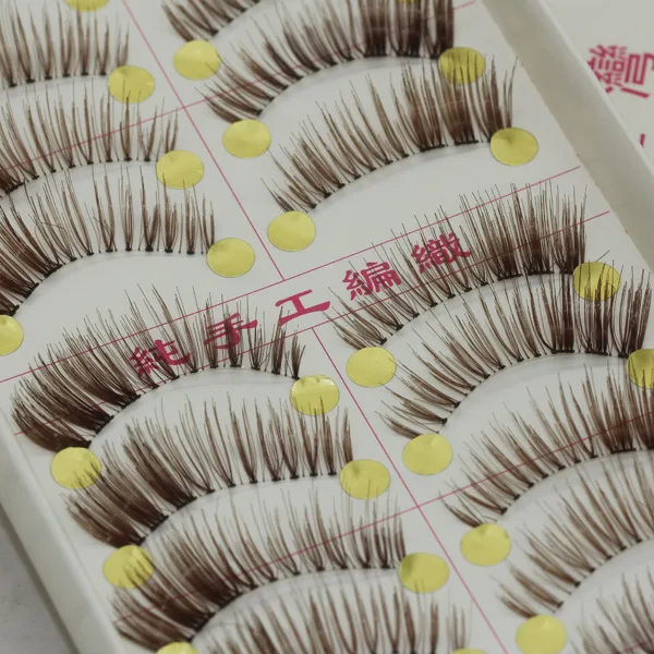 Натуральные Длинные Накладные ресницы цветные коричневые искусственная норка