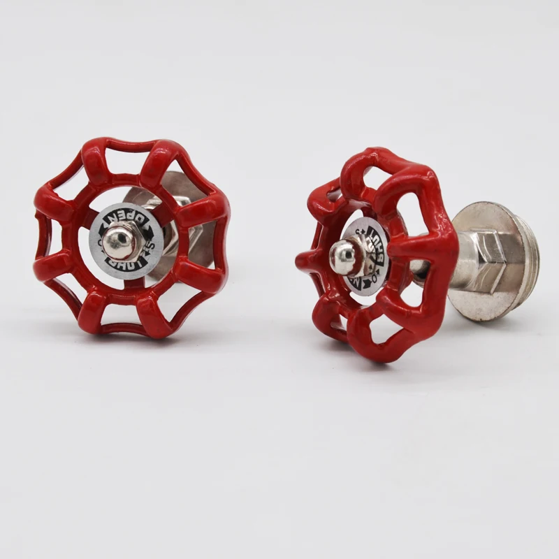 Лофта чугунная ручка клапана шариковый клапан красный ручной DN15 DN20 DN25