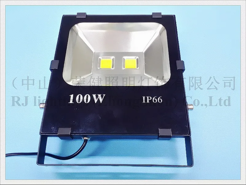 Радиатор Светодиодный прожектор пятно света лампы 100 Вт(2*50 Вт) COB AC85-265V 10000lm IP65 CE закаленное стекло, алюминиевый светодиодный прожектор
