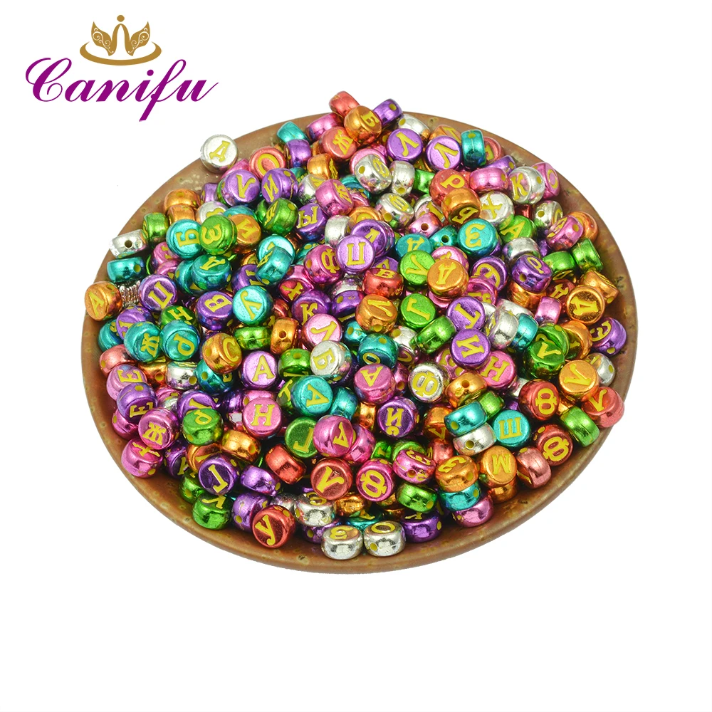 Canifu Случайные Смешанные золотые и Серебристые русские буквы Алфавит Акриловые